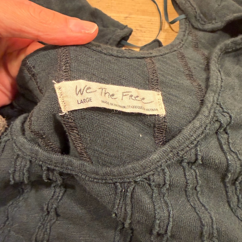 We The Free Black Textured Ribbed Tank